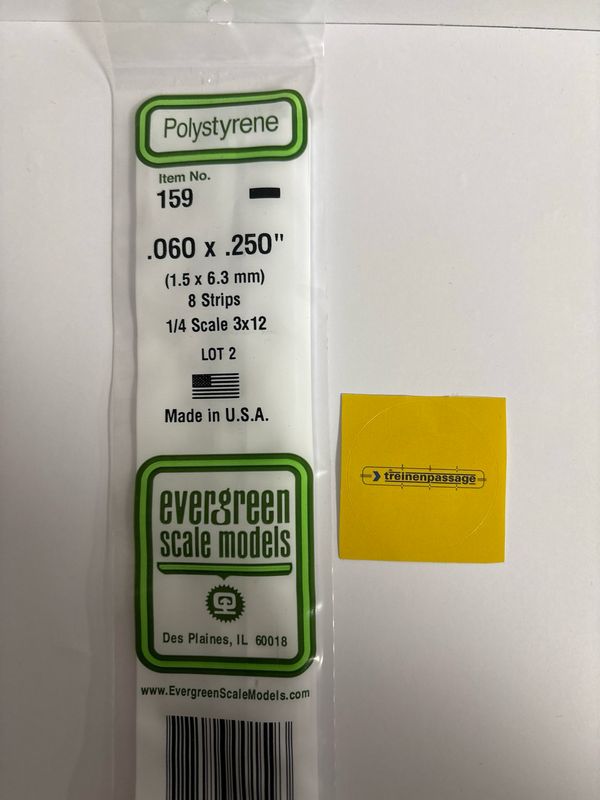 Evergreen 159 - Strip - L.355mm - 1.5x6.4