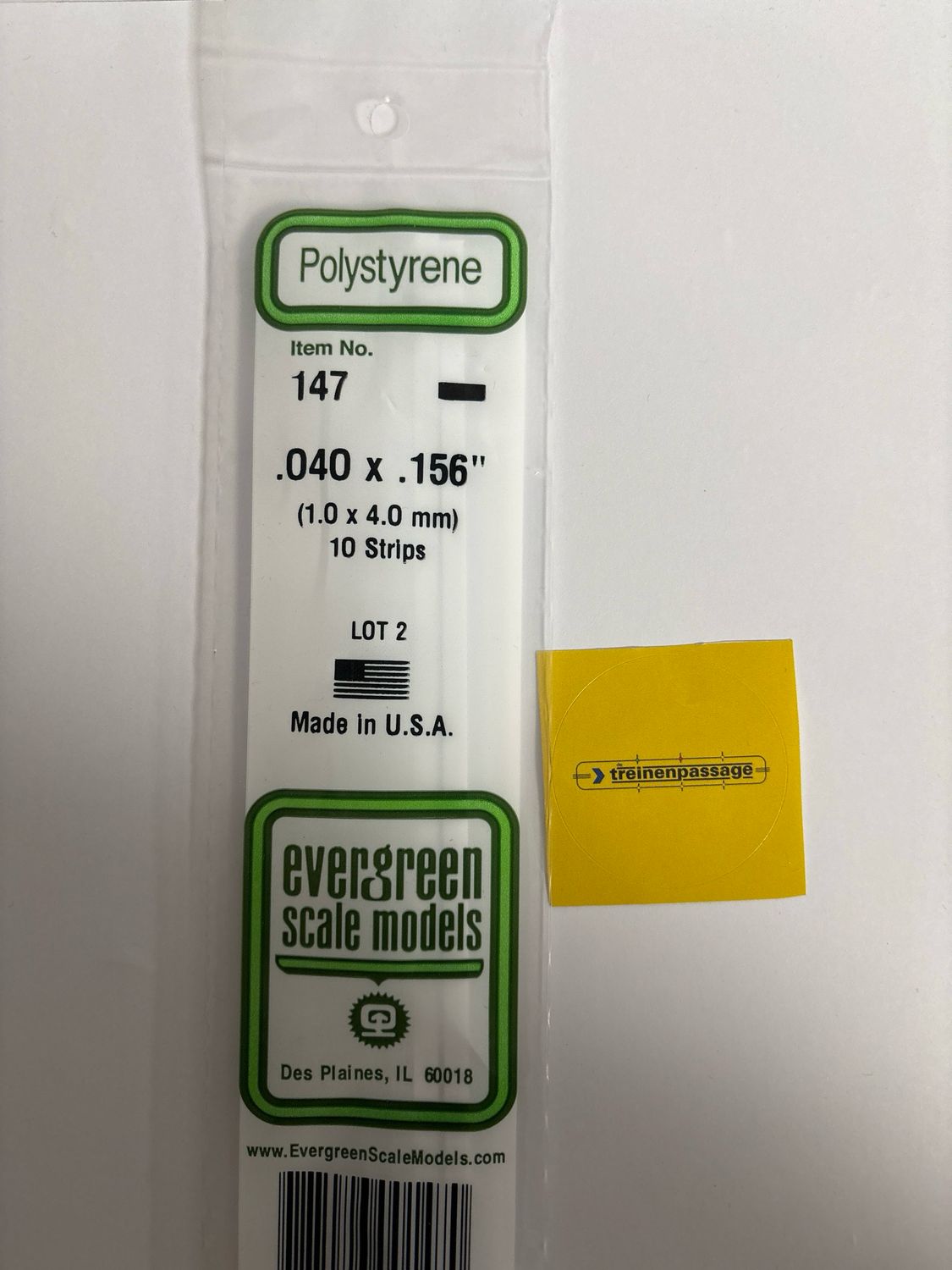 Evergreen 147 - Strip - L.355mm - 1x4