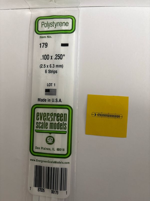 Evergreen 179 - Strip - L.355mm - 2.5x6.4