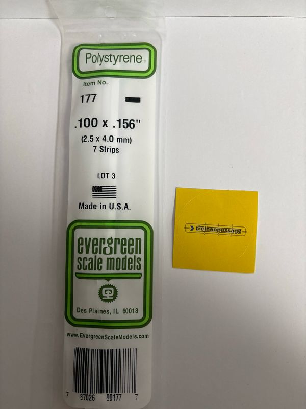 Evergreen 177 - Strip - L.355mm - 2.5x4