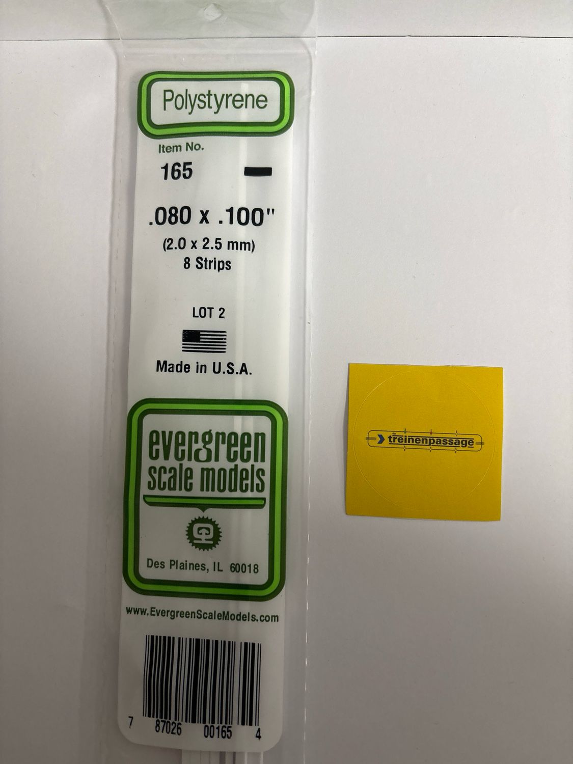 Evergreen 165 - Strip - L.355mm - 2x2.5