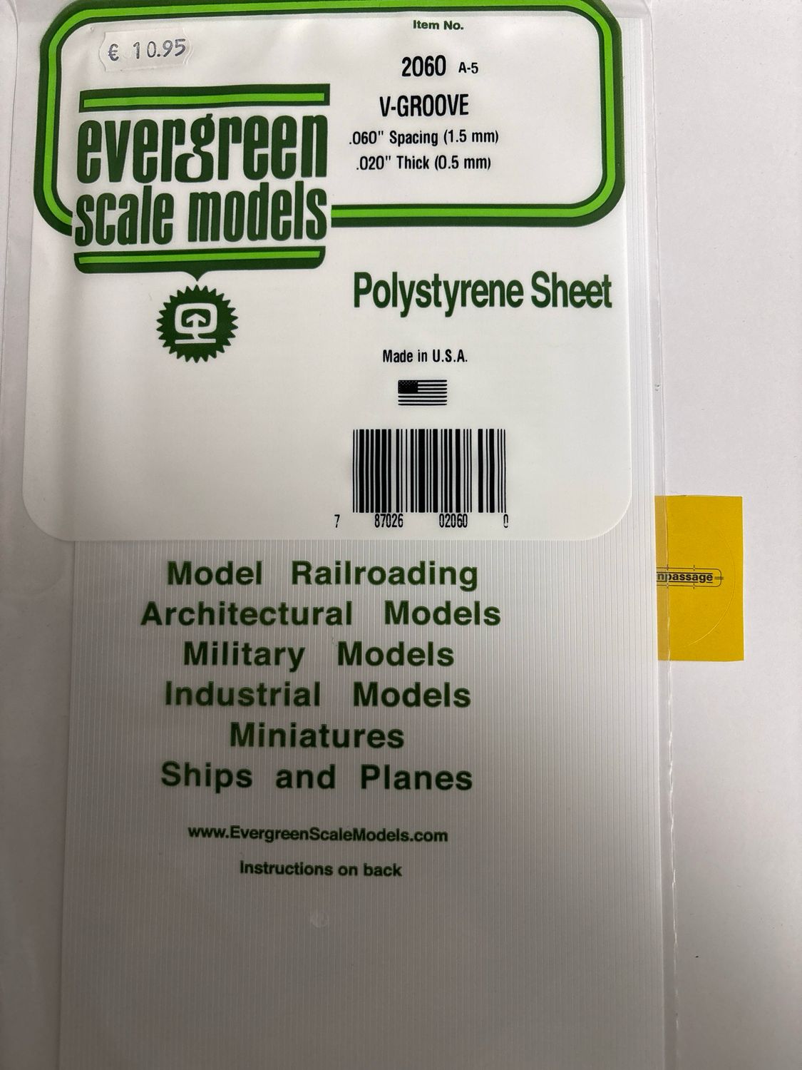 Evergreen 2060 - Gegroefd - 0.5mm dik - plankbreedte 1.5