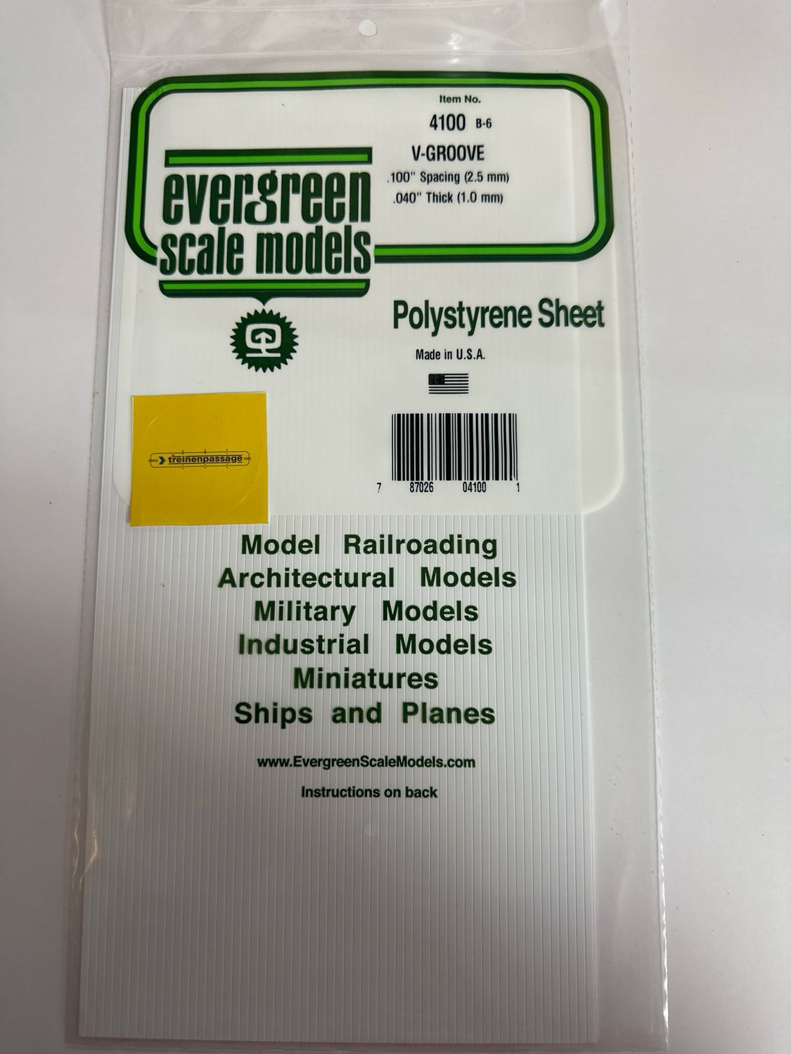 Evergreen 4100 - Gegroefd - 1mm dik - plankbreedte 2.5