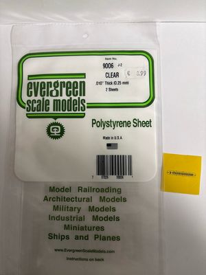 Evergreen 9006 - Gladde plaat 152x292 mm - Helder 0.3