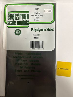 Evergreen - Gladde plaat, zwart 152x292 mm - Plaat,