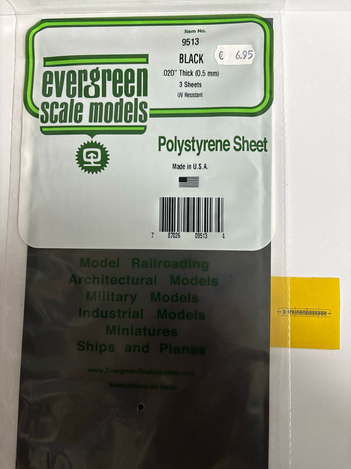 Evergreen - Gladde plaat, zwart 152x292 mm - Plaat,xx