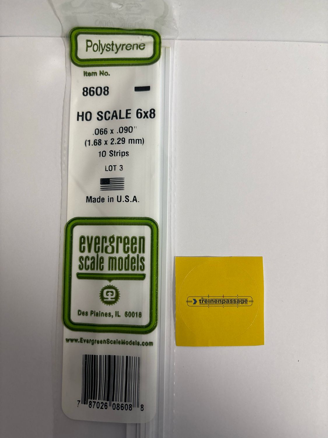 Evergreen 8608 - H0 Strip - 1,6x2,29