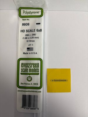 Evergreen 8608 - H0 Strip - 1,6x2,29