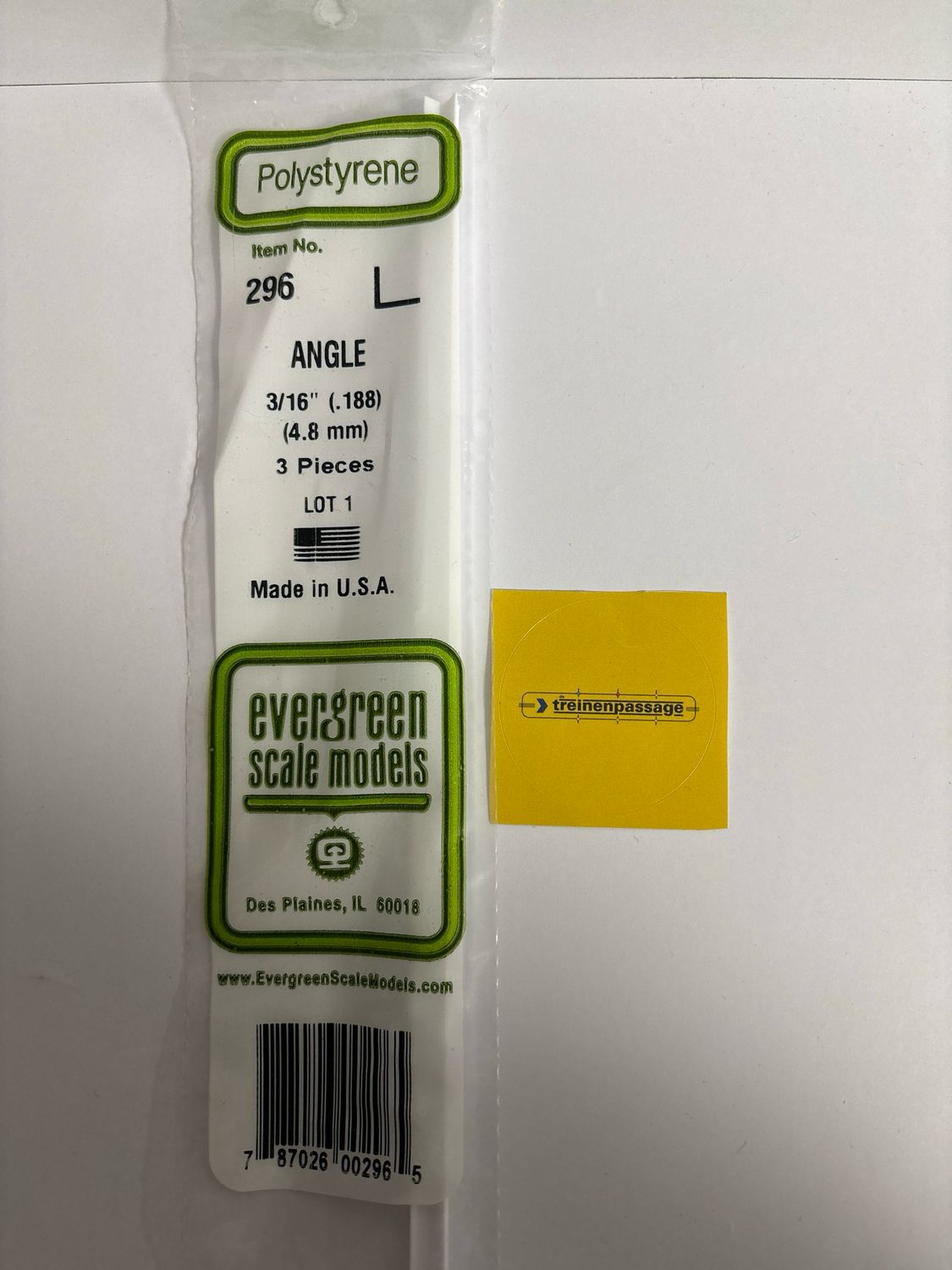 Evergreen 296 - Hoekprofiel - 4,8