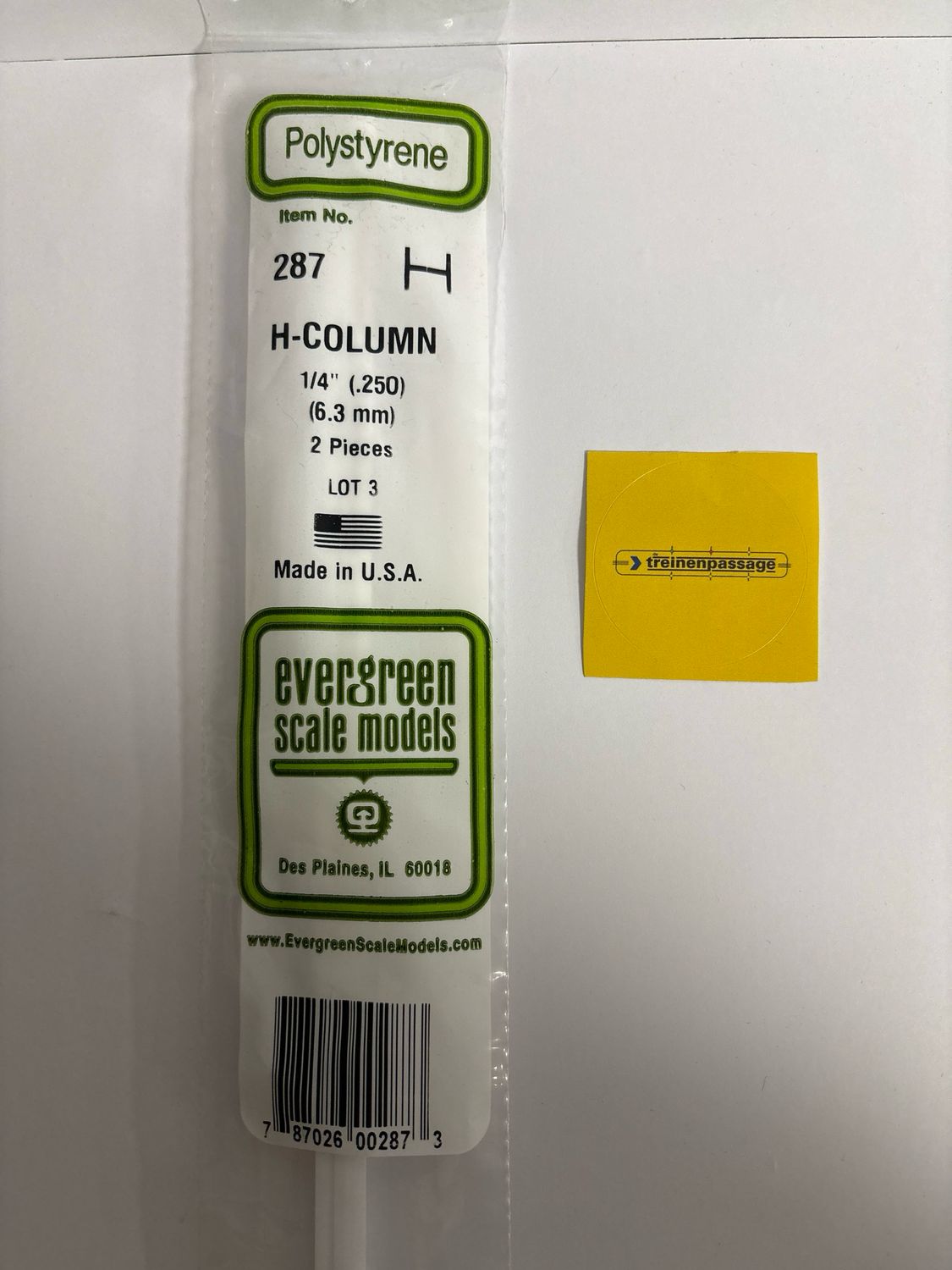 Evergreen 287 - H-Profiel - 6,3mm