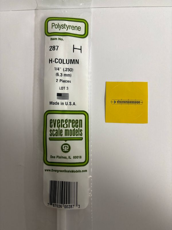 Evergreen 287 - H-Profiel - 6,3mm