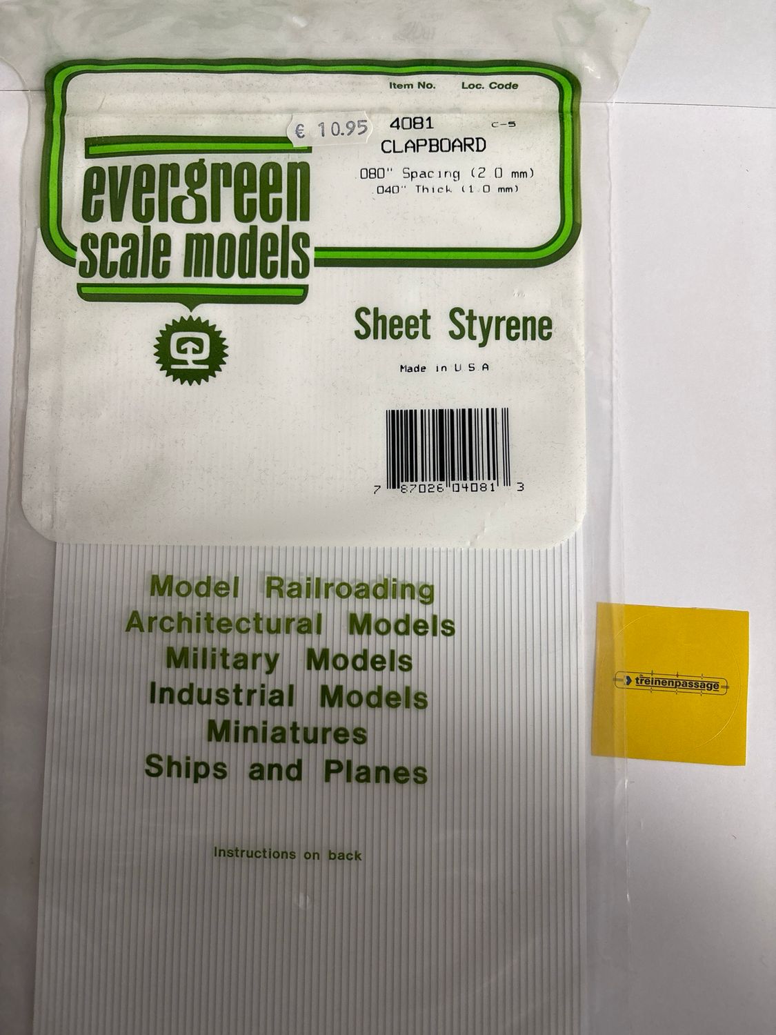 Evergreen 4081 - Overmaads 1mm dik - plankbreedte 2