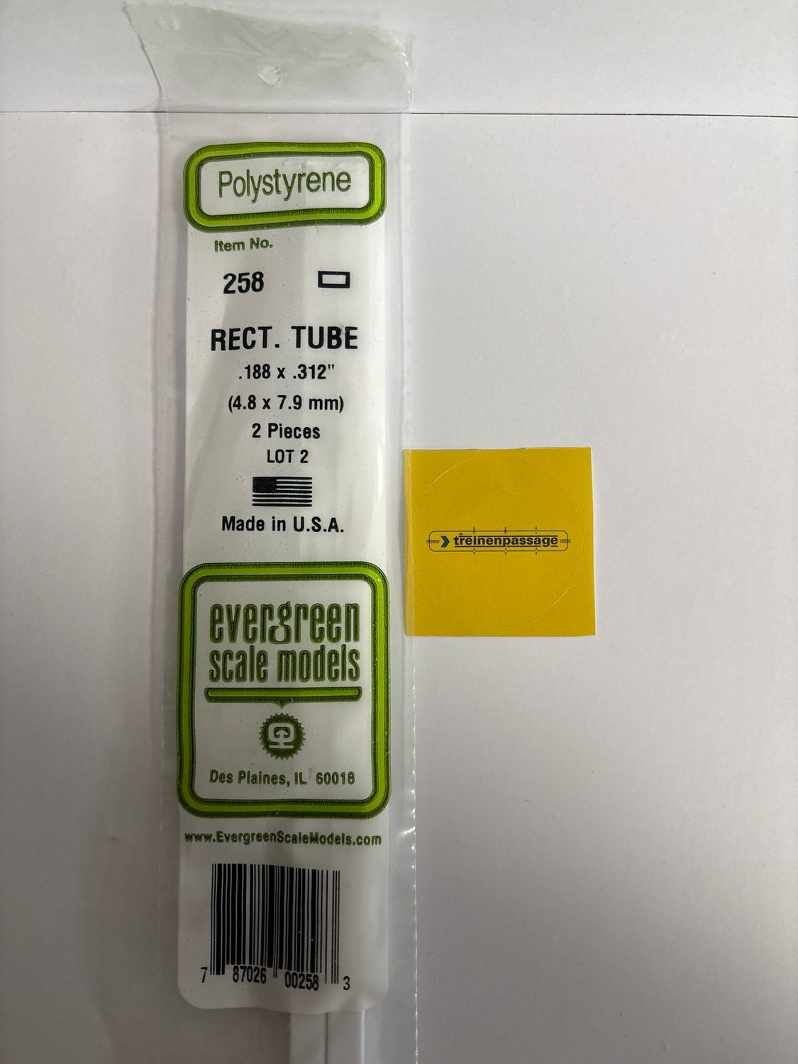 Evergreen 258 - Rechthoekige pijp - 4.75x 7.9