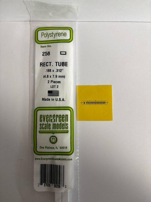 Evergreen 258 - Rechthoekige pijp - 4.75x 7.9