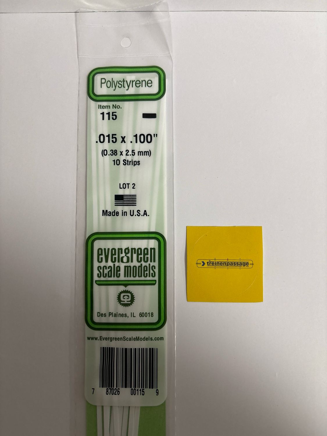 Evergreen 115 - Strip - L.355mm - 0.4x2.5