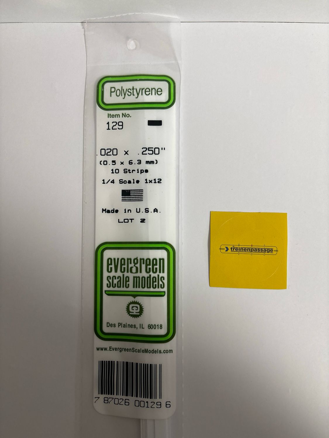 Evergreen 129 - Strip - L.355mm - 0.5x6.4