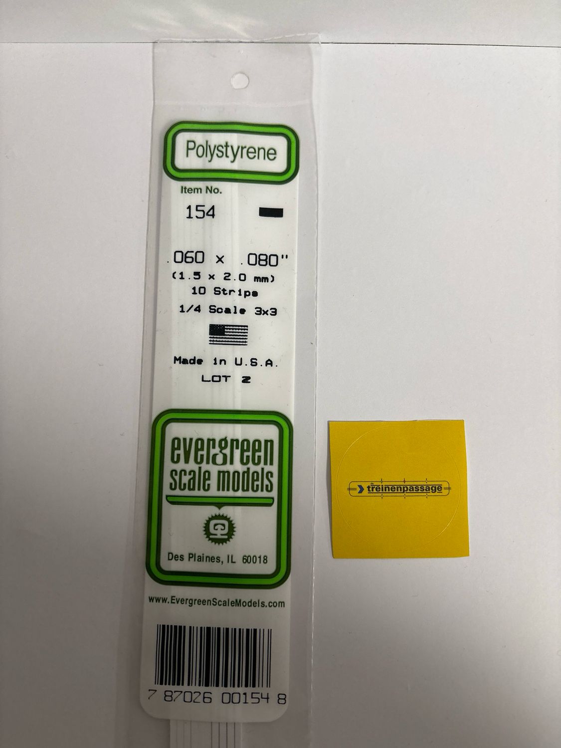 Evergreen 154 - Strip - L.355mm - 1.5x2