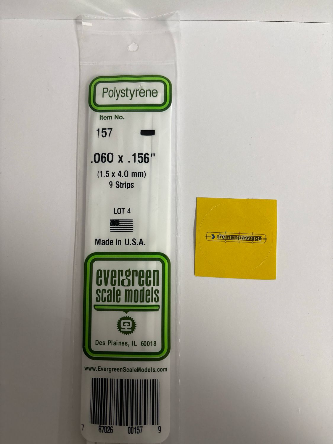 Evergreen 157 - Strip - L.355mm - 1.5x4