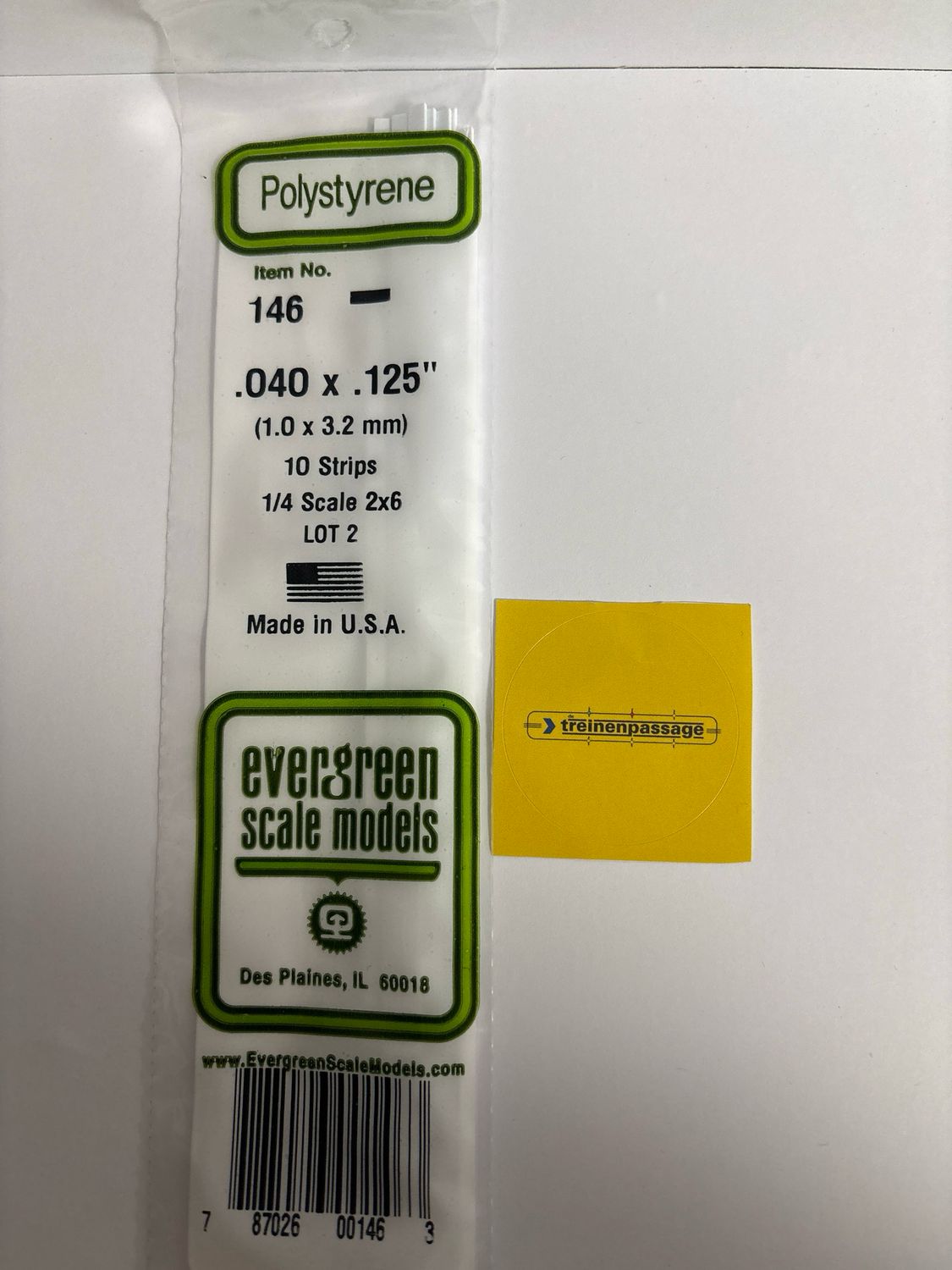 Evergreen 146 - Strip - L.355mm - 1x3.2