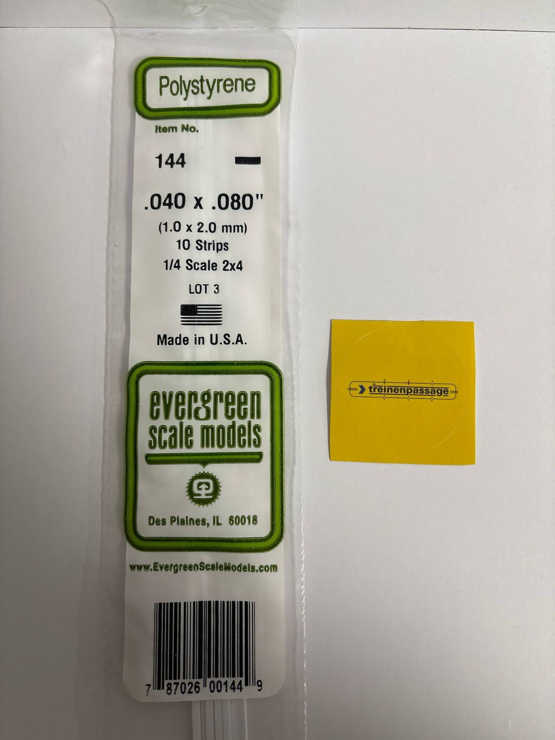 Evergreen 144 - Strip - L.355mm - 1x2