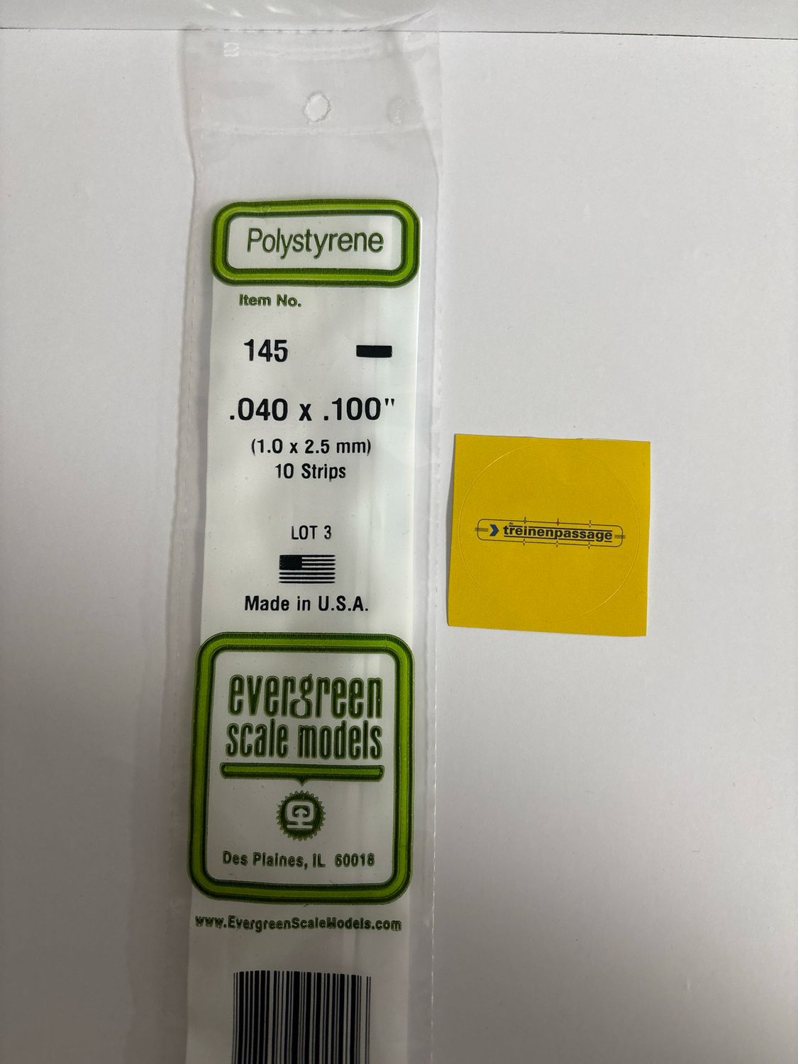 Evergreen 145 - Strip - L.355mm - 1x2.5