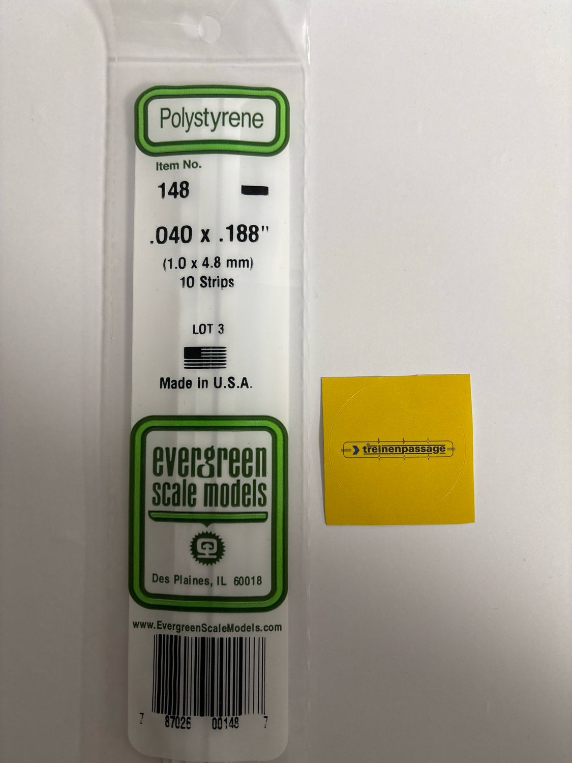 Evergreen 148 - Strip - L.355mm - 1x4.8