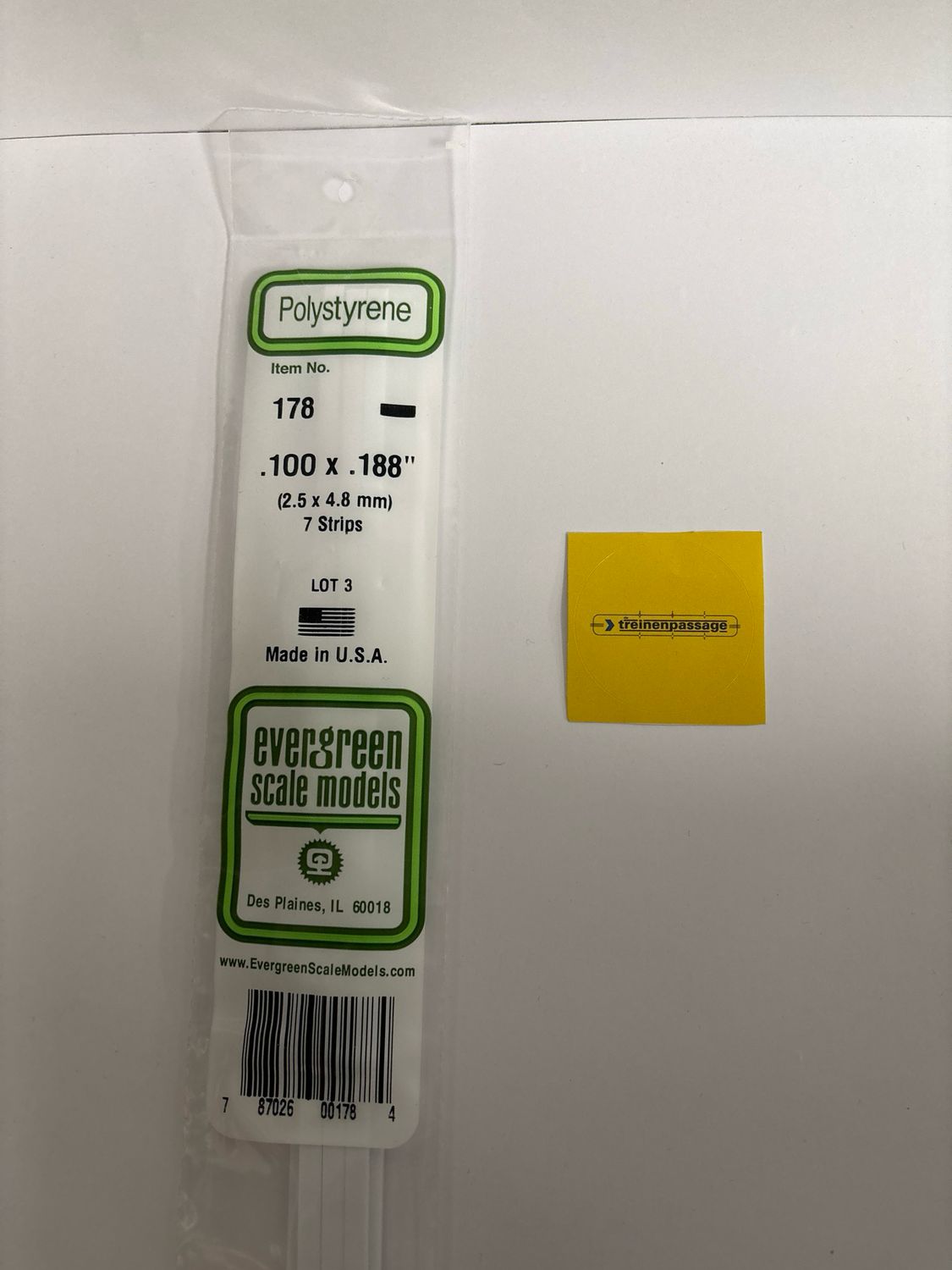 Evergreen 178 - Strip - L.355mm - 2.5x4.8