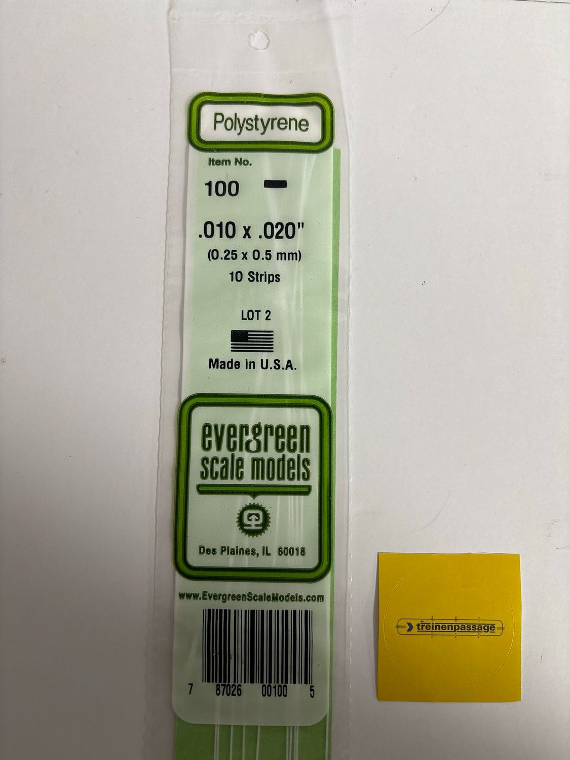 Evergreen 100 - Strip - L.355mm - 0.25x0.5