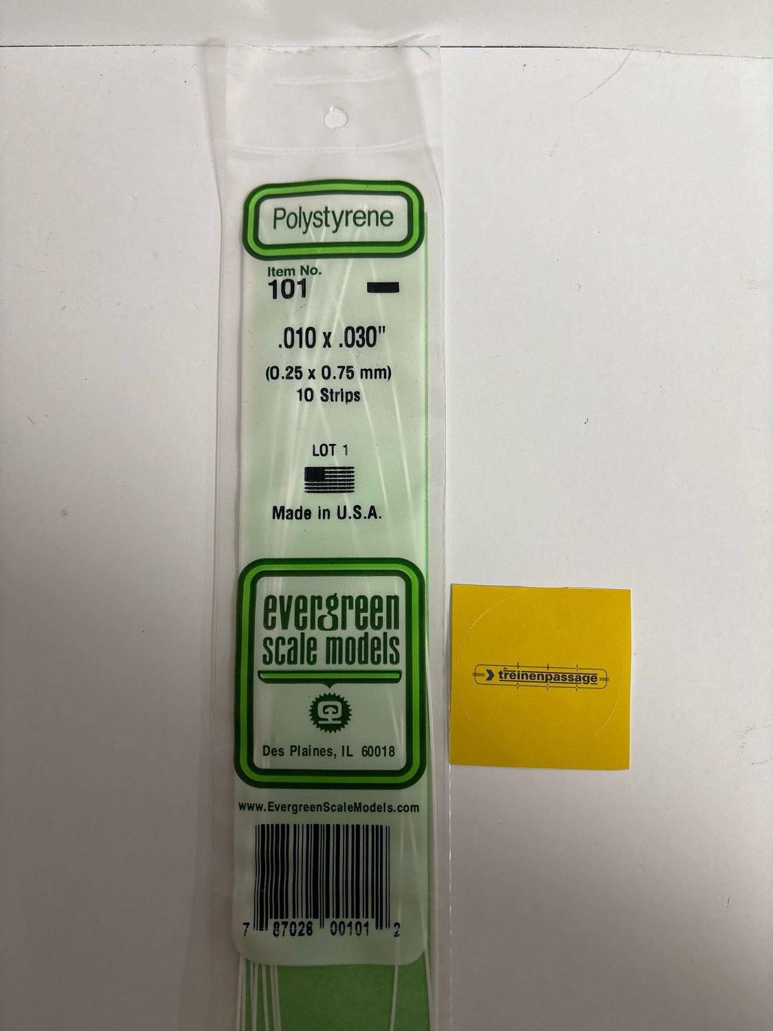 Evergreen 101 - Strip - L.355mm - 0.25x0.8