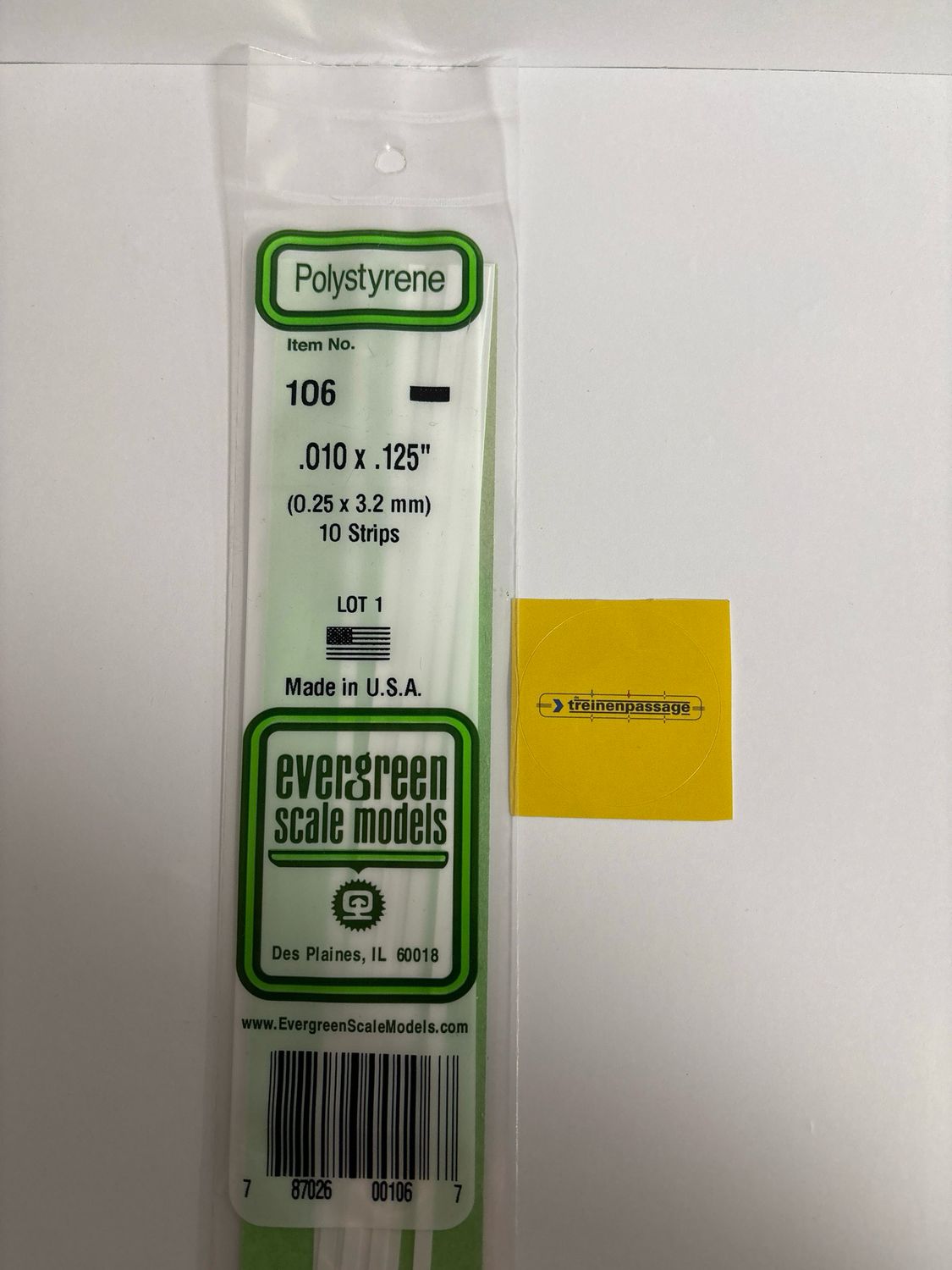 Evergreen 106 - Strip - L.355mm - 0.25x3.2