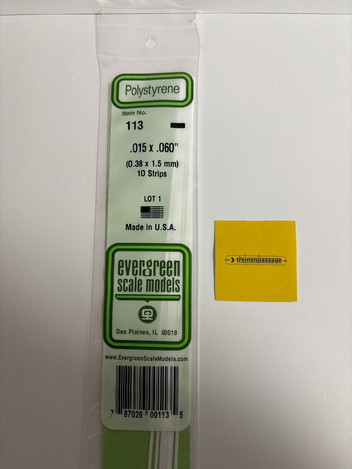 Evergreen 113 - Strip - L.355mm - 0.4x1.5