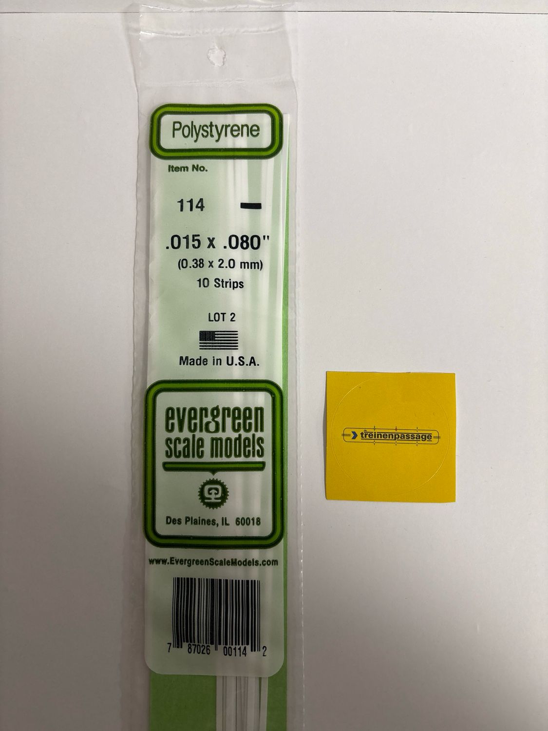 Evergreen 114 - Strip - L.355mm - 0.4x2