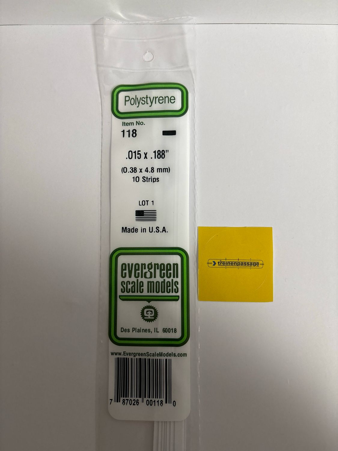 Evergreen 118 - Strip - L.355mm - 0.4x4.8