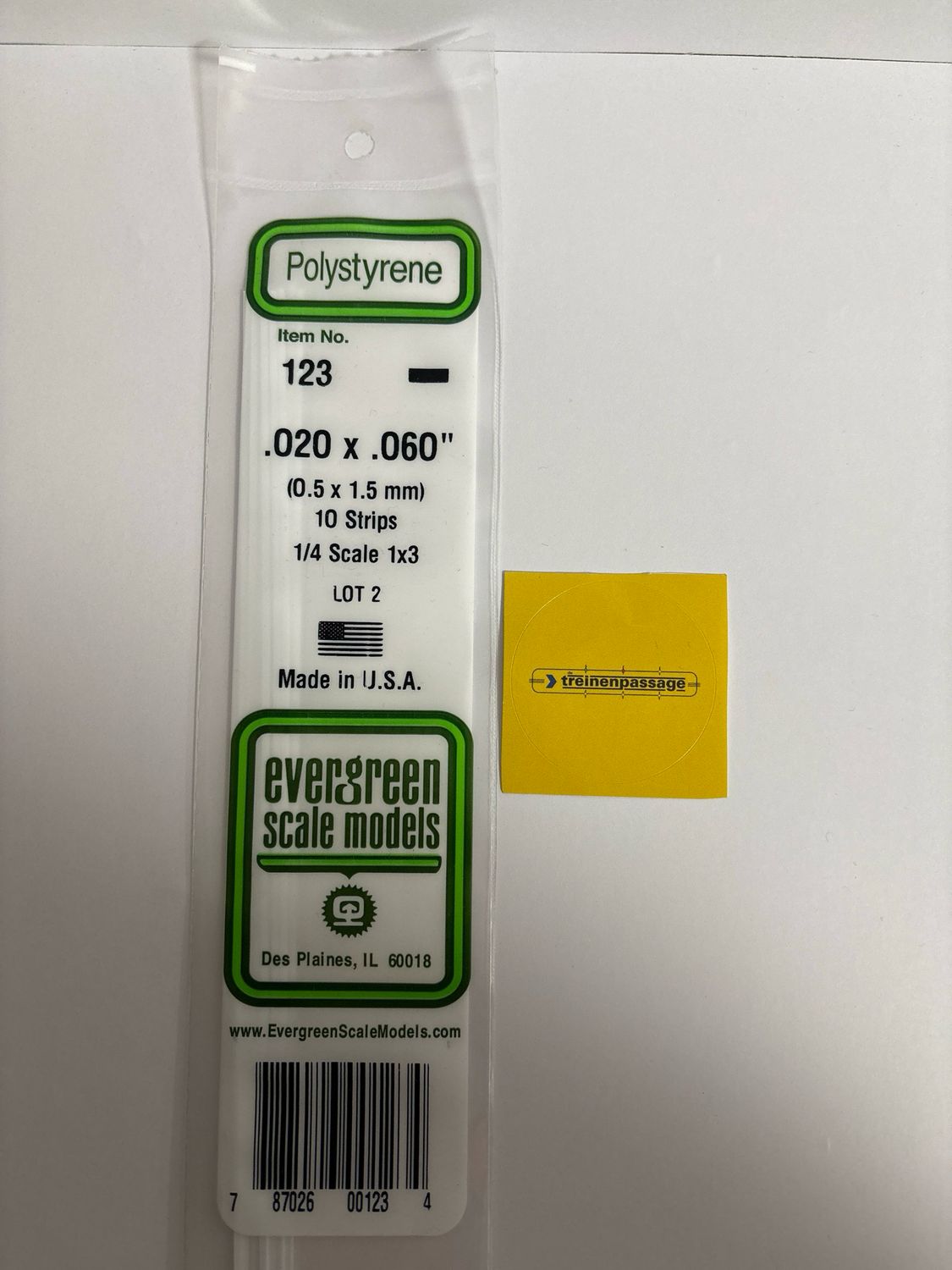 Evergreen 123 - Strip - L.355mm - 0.5x1.5