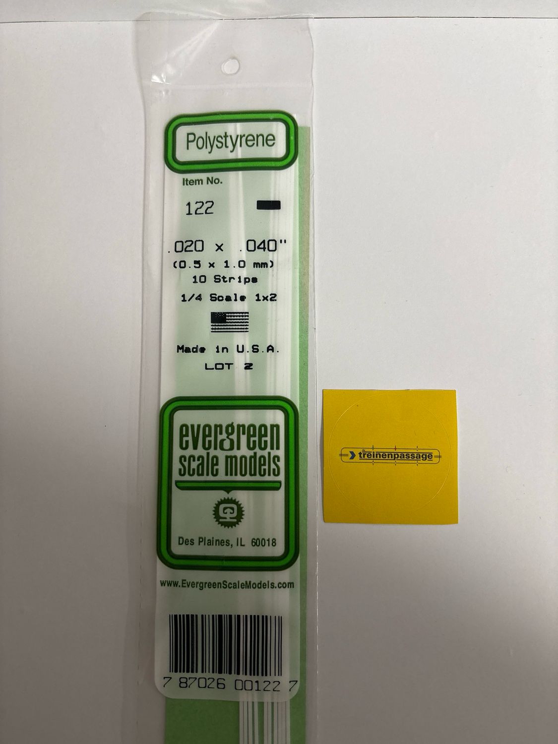 Evergreen 122 - Strip - L.355mm - 0.5x1