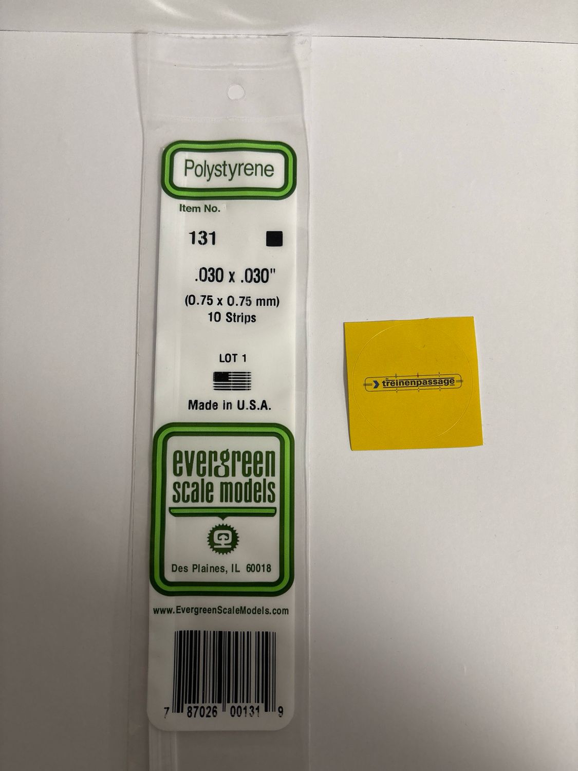 Evergreen 131 - Strip - L.355mm - 0.8x0.8