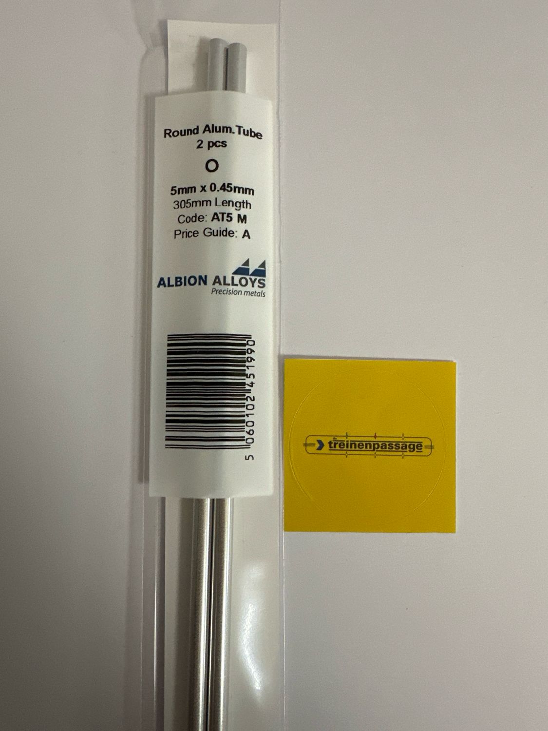 Albion AT5M - Aluminium tube 5.0mm x 0.45mm