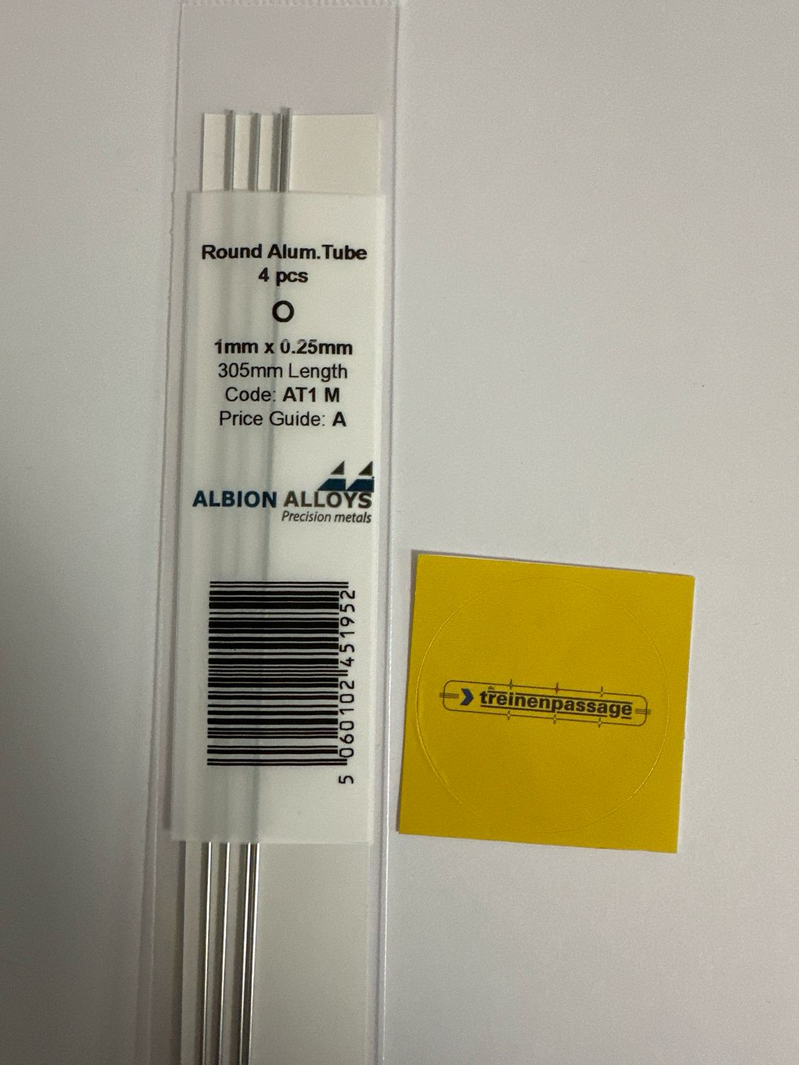 Albion AT1M - Aluminium tube 1.0mm x 0.30mm