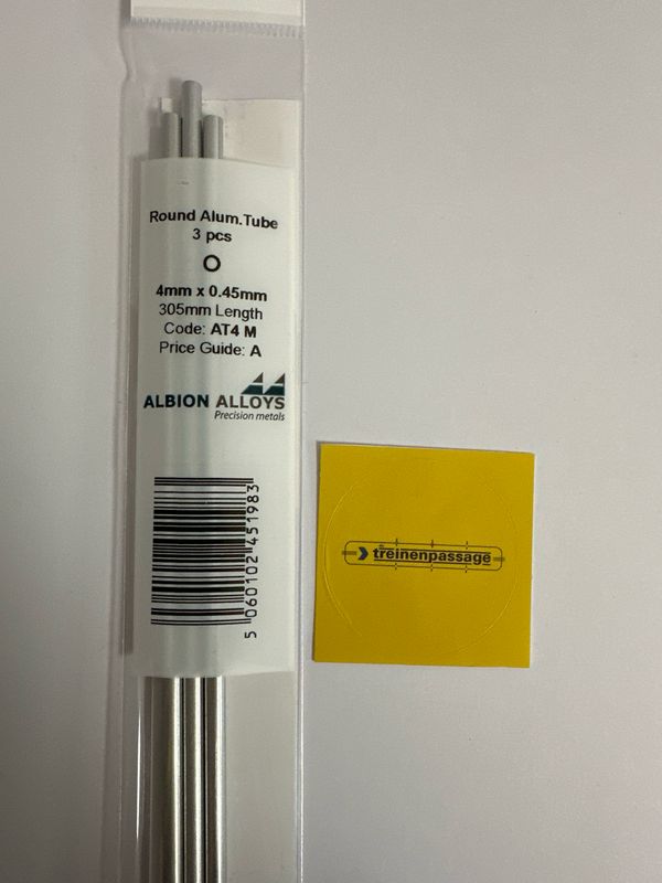 Albion AT4M - Aluminium tube 4.0mm x 0.45mm