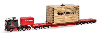 Herpa 1:87 - Mercedes Benz Actros SLT Schw.Sz. + kist Mammoet (NL)
