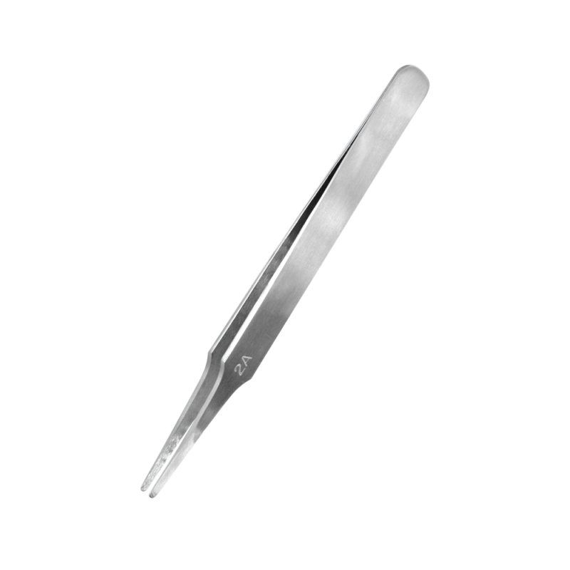 Modelcraft PTW2185/2A - Platte, afgeronde roestvrijstalen pincet (120 mm)