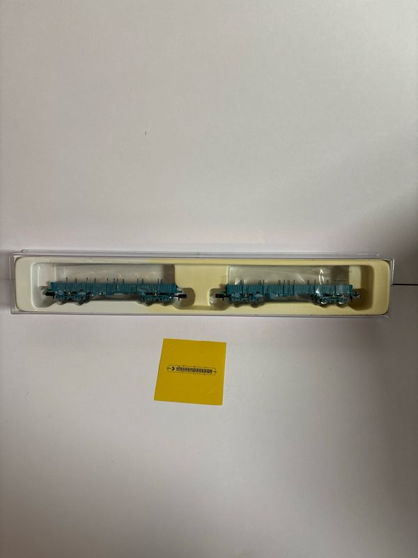 Hobbytrain H23864 - 4-asser Platte wagon Remms SNCB, V (set van 2) N