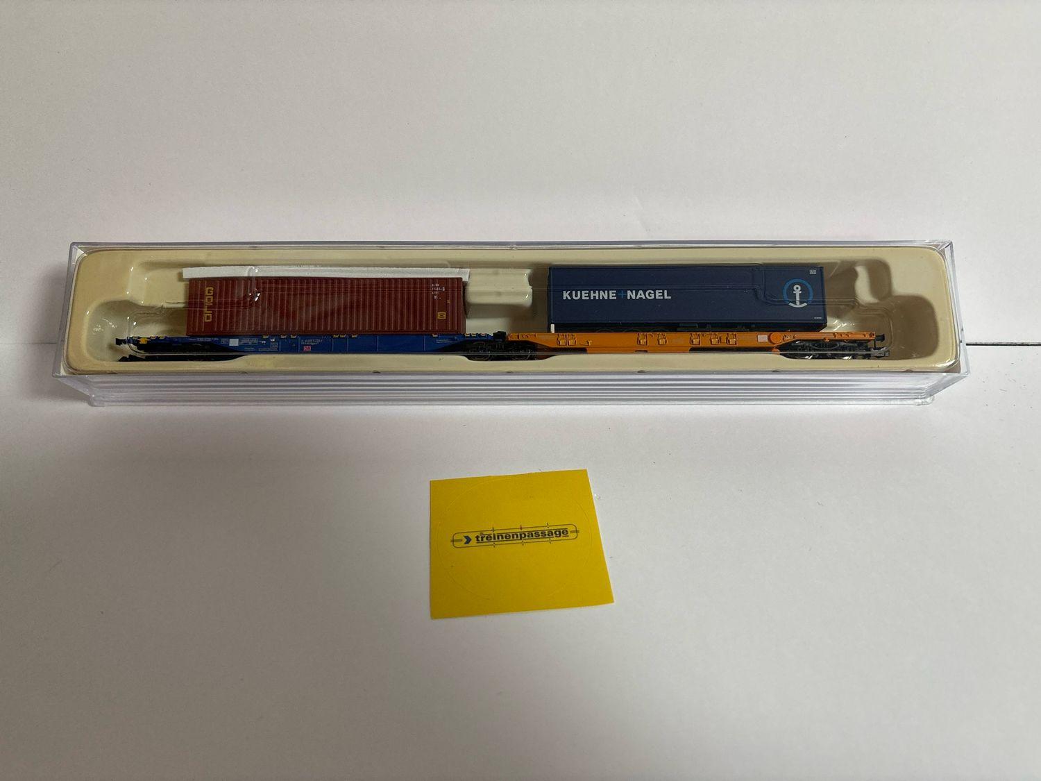 Hobbytrain H23750-7 - Containerdraagwagon Sdggmra 744 DB, "Kühne &amp; Nagel" N