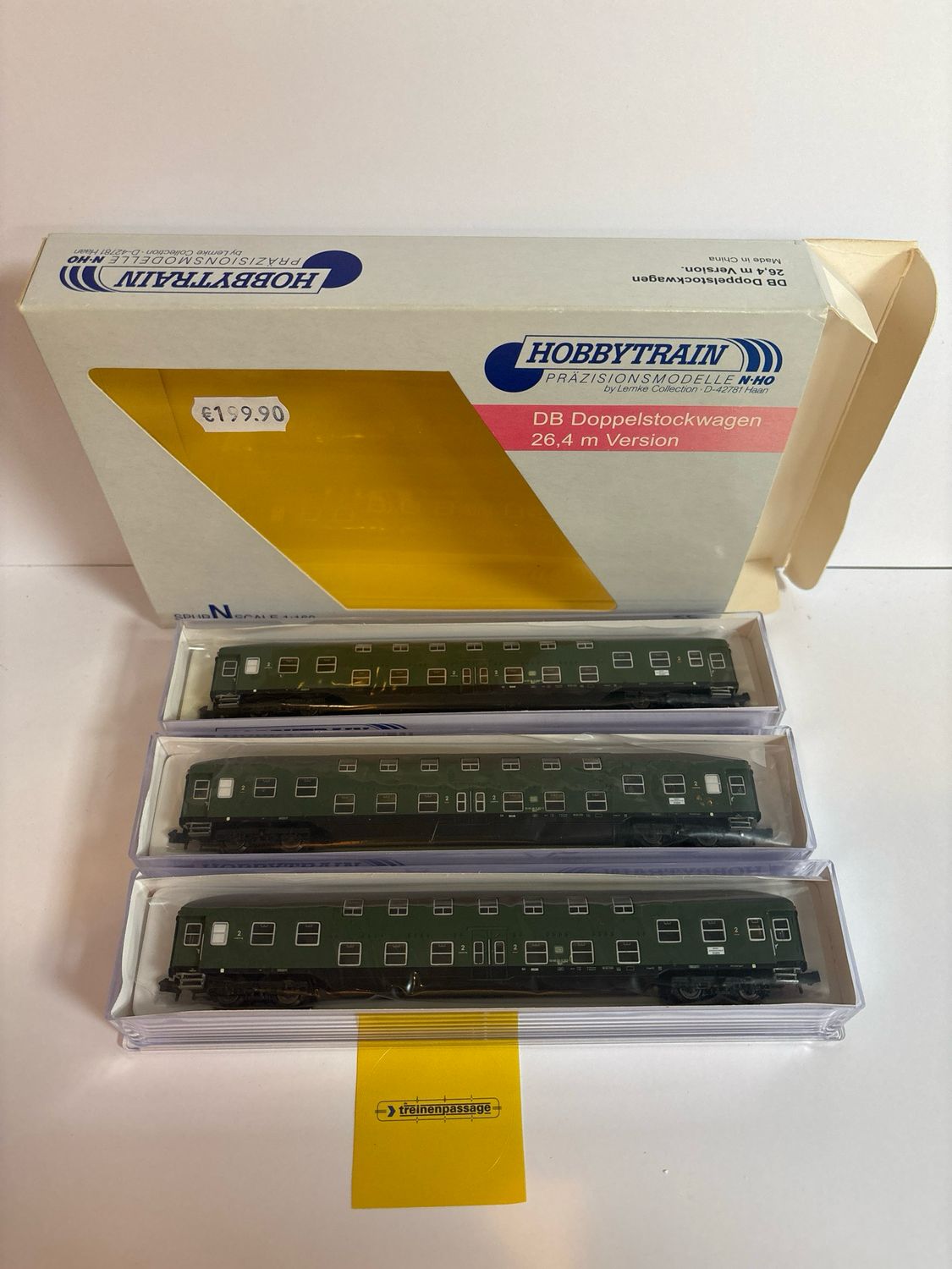 Hobbytrain H22040 - Passagiersrijtuigen DB IV UIC groen 3-delig N