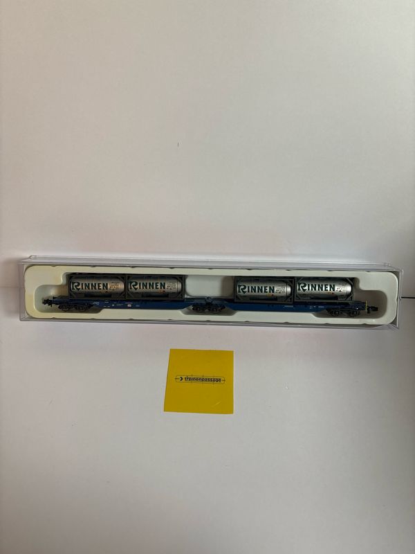 Hobbytrain H23715 - Containerdraagwagon SGGNOS 715, V DB, Rinnen N