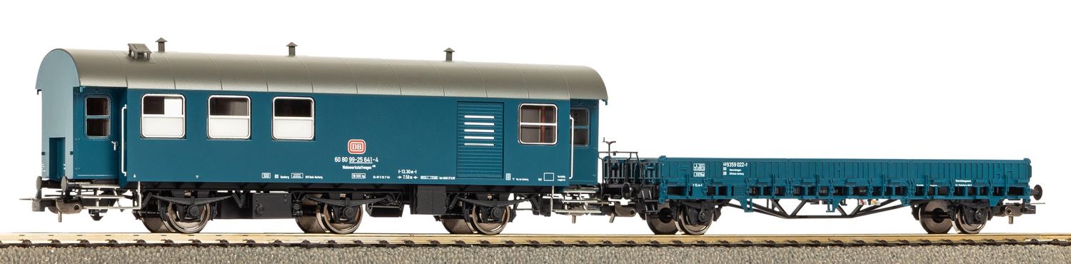 Piko 28334 - 2er Set Umbauwg. blau, roter Keks Werkstatt + Flachwg. Ks DB IV H0