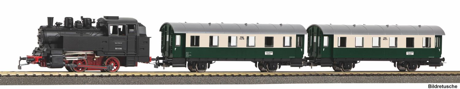 PIKO 57035 - H0 | Startset Dampflok BR 80 VSM met twee personenrijtuigen NS