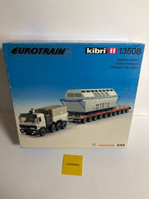 Kibri 13508 - Mercedes 4-assige zware trekker met 10-assige oplegger en machinelading DB Cargo H0