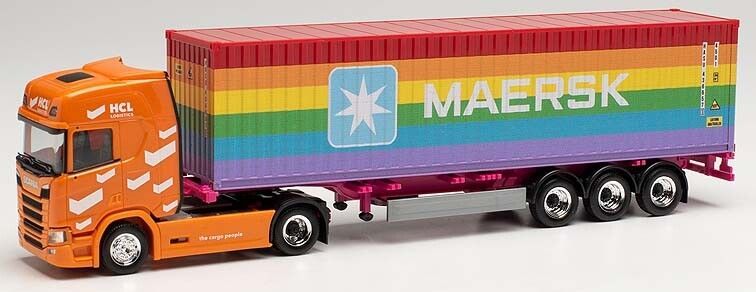 Herpa 1:87 - Scania CR 20 C.Sz. HCL Logistics/40 ft. Maersk Rainbow