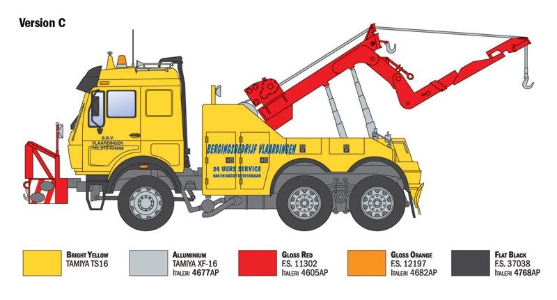 Italeri 93808 -Mercedes Benz , bergingstruck (NL Decals) 1:24